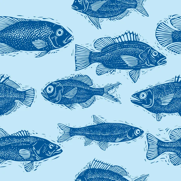 Diferentes siluetas de peces . — Archivo Imágenes Vectoriales