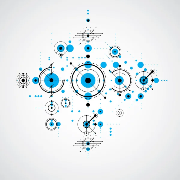 Vector Bauhaus blauwe abstracte elementen — Stockvector