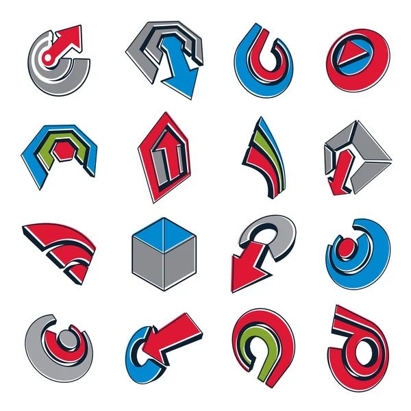 Vector 3d conjunto de iconos abstractos — Vector de stock
