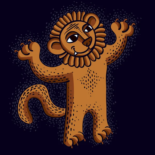 Lion orange heureux — Image vectorielle