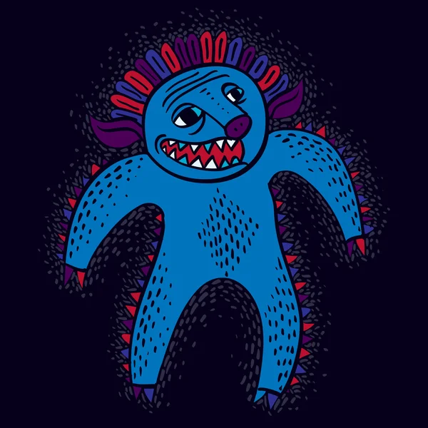 面白い笑顔怪獣 — ストックベクタ