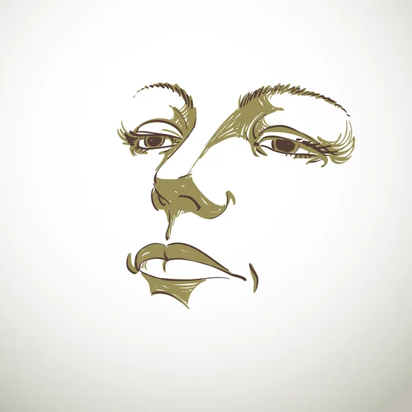 Illustration of lady face — Stok Vektör