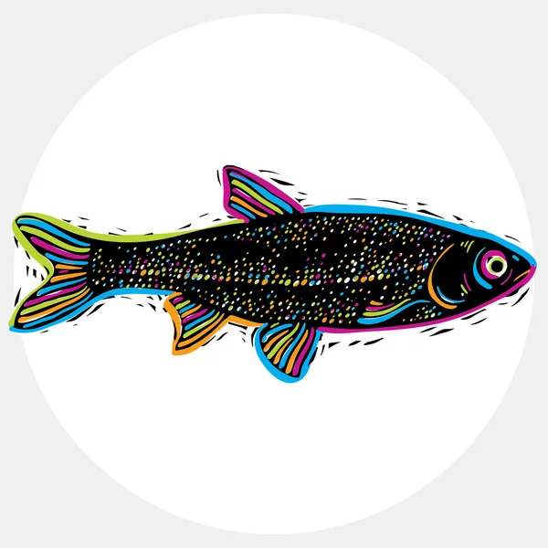 Balık türleri, deniz fauna sembolü — Stok Vektör