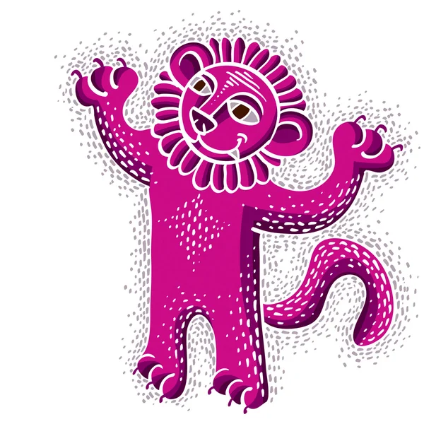 幸せな紫ライオン — ストックベクタ