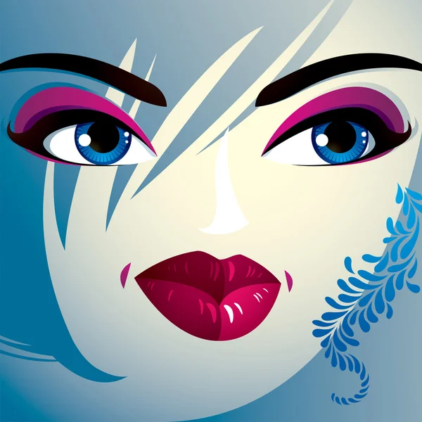 Mujer atractiva con un maquillaje elegante — Vector de stock