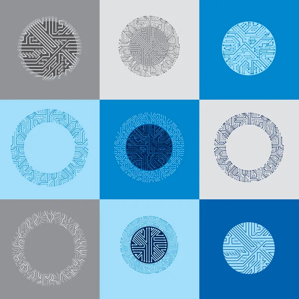 Círculos de circuito vectorial — Archivo Imágenes Vectoriales