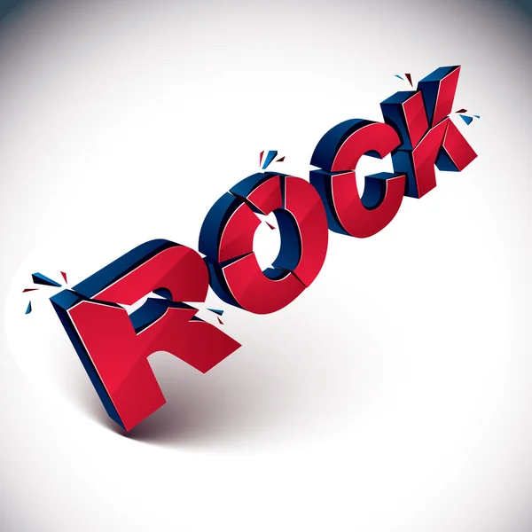 Palavra rock vetor vermelho quebrado — Vetor de Stock