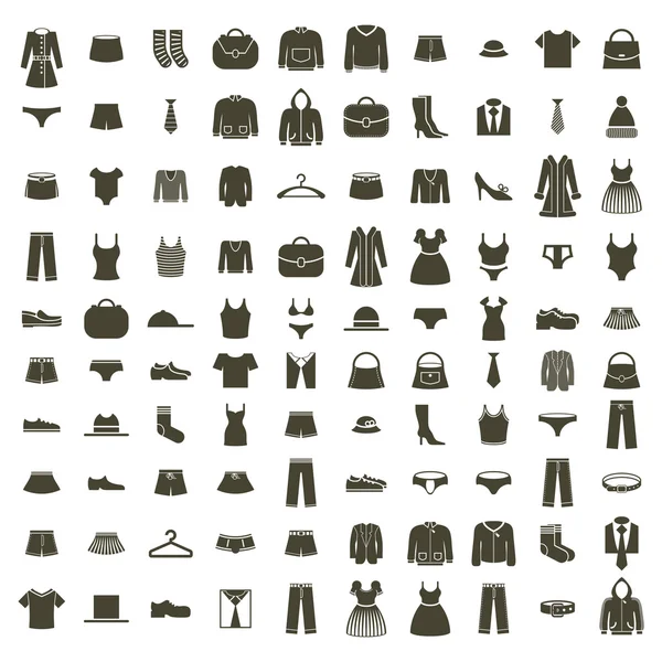 Kleding iconen vector collectie — Stockvector