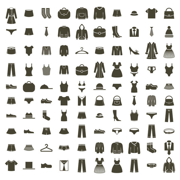Clothes icons vector collection