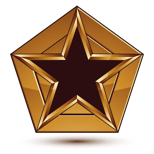 Pentagonal black star — Stock Vector