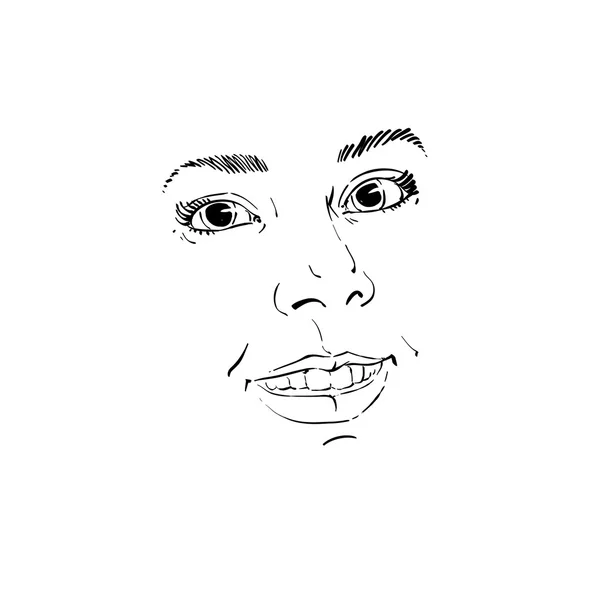 Hand-drawn illustration of face — Stok Vektör