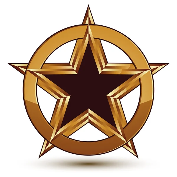 Star emblem with golden outline — Stock Vector