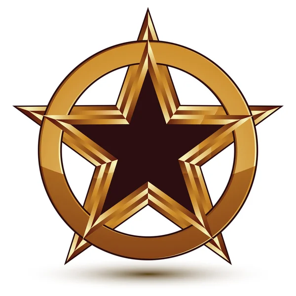 Emblema estrela com contorno dourado —  Vetores de Stock