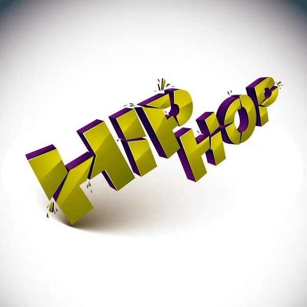 Poničená vektorová zelená hip hop slova — Stockový vektor