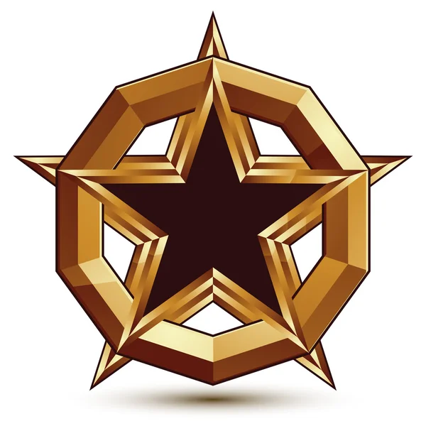 Gepolijste sjabloon met vijfhoekige ster — Stockvector