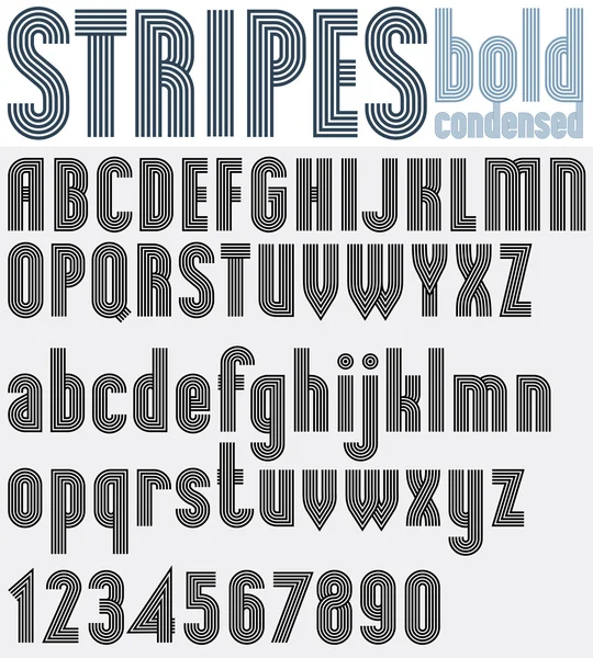 Parallel striped black and white letters – stockvektor