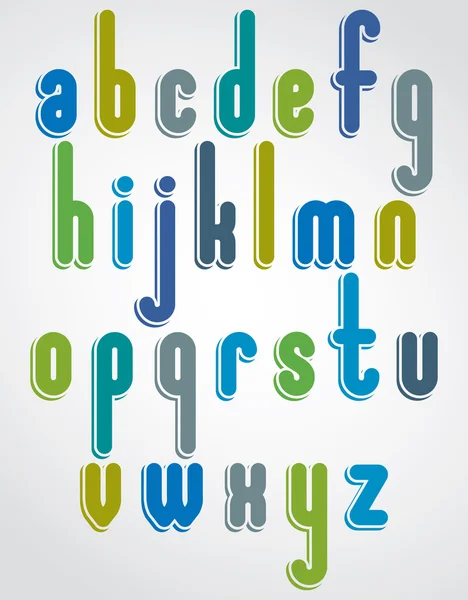 Rounded cartoon lowercase letters — Stok Vektör