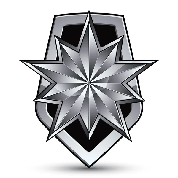 Emblema stella d'argento — Vettoriale Stock