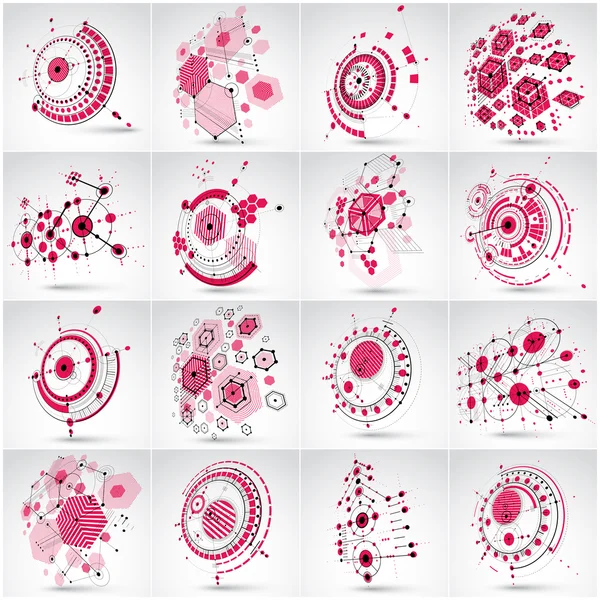 Conjunto de fondos abstractos geométricos — Archivo Imágenes Vectoriales