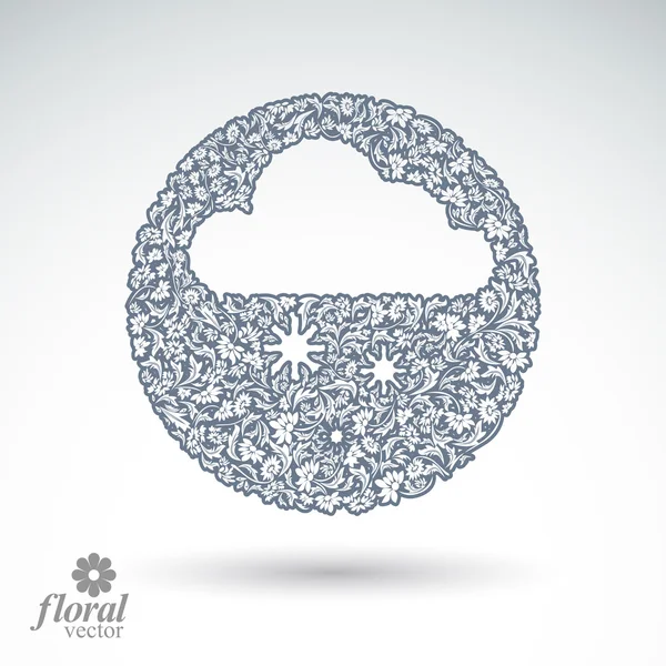 Nube de invierno con copos de nieve — Vector de stock