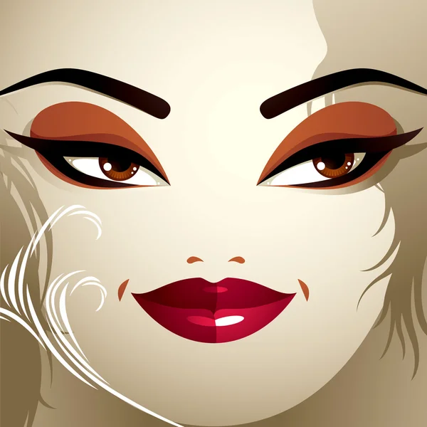 Mujer atractiva con maquillaje brillante. — Archivo Imágenes Vectoriales
