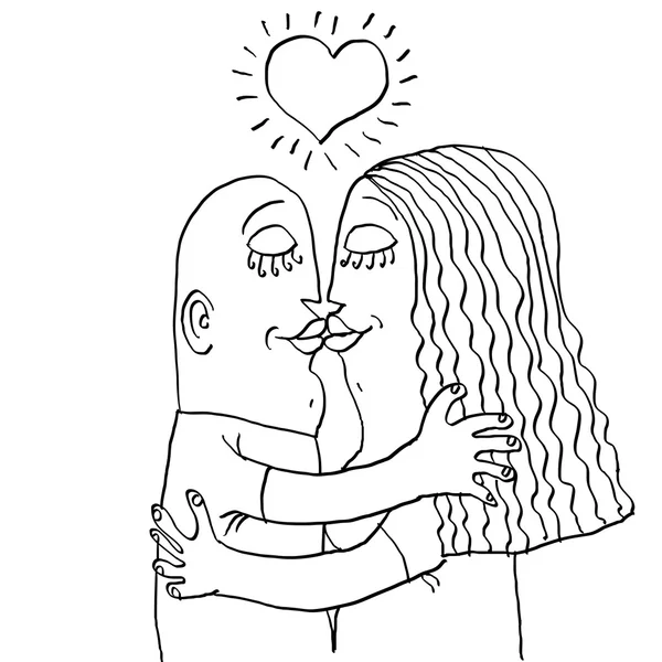Happy famille couple baisers — Image vectorielle