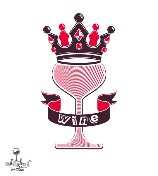 Icono realista de copa de vino — Archivo Imágenes Vectoriales