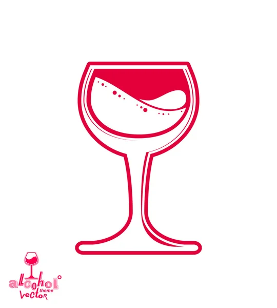 Icono realista de copa de vino — Vector de stock