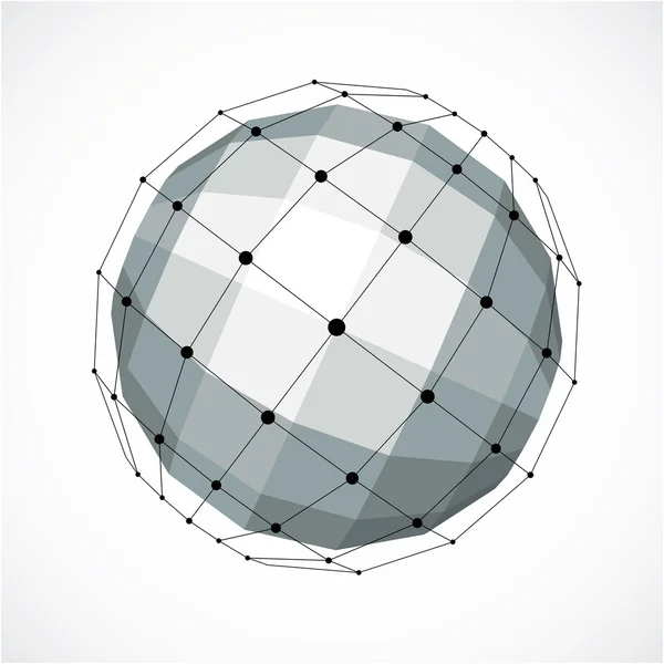 Wireframe bolvormig object — Stockvector