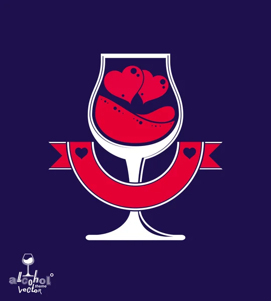 Icono realista de copa de vino — Archivo Imágenes Vectoriales