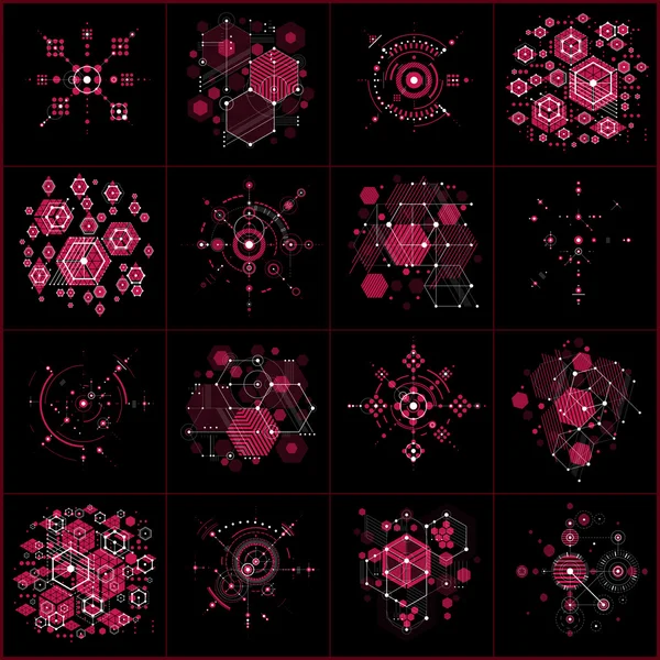 Conjunto de fondos abstractos geométricos — Archivo Imágenes Vectoriales
