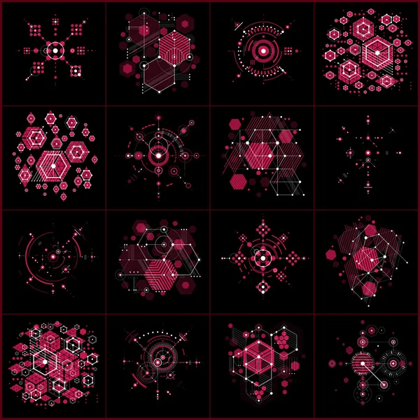 Sfondi geometrici astratti impostati — Vettoriale Stock