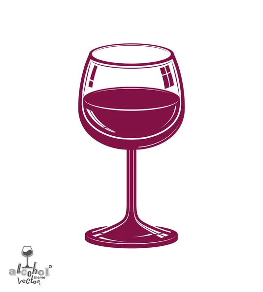 Icône de verre à vin réaliste — Image vectorielle