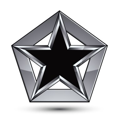 Pentagonal siyah yıldız ile gümüş blazon