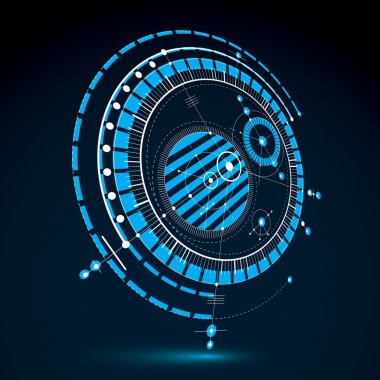 mavi soyut mühendislik taslağı