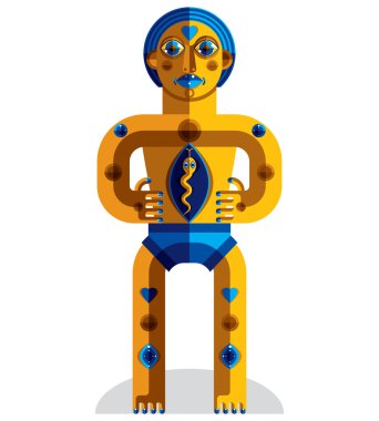 Creepy creature made in modernistic style