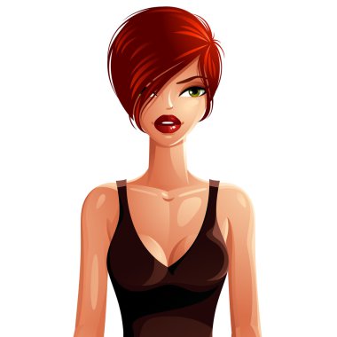 Modern makyaj ve saç modeli ile şirin kız