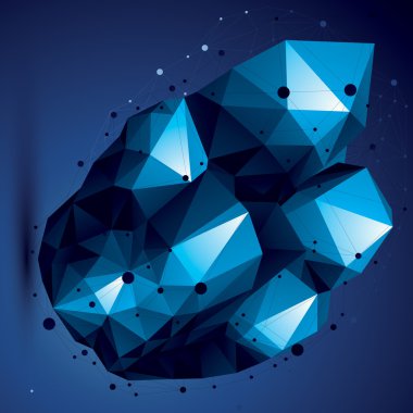 Asimetrik mavi soyut nesneyi 