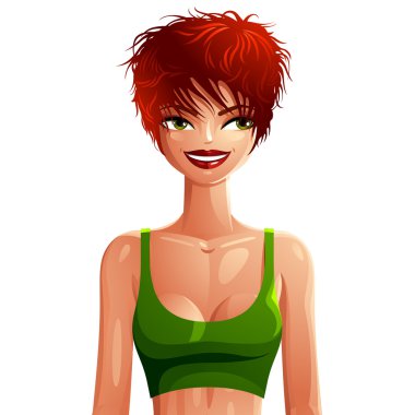 Seksi coquette beyaz bir kadın