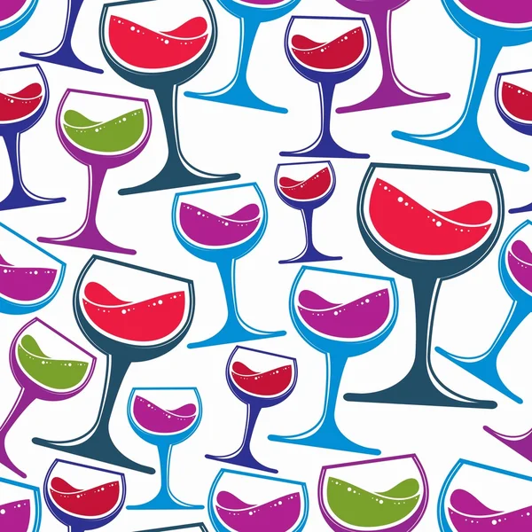 Decorative wine goblets pattern — Stock Vector