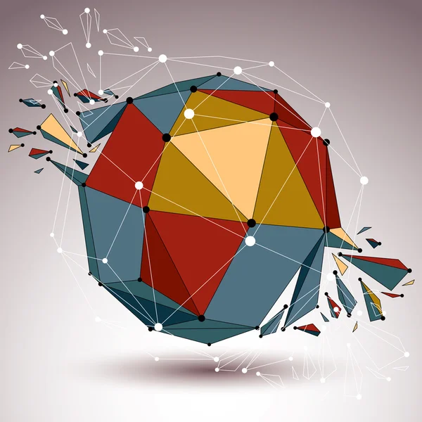 다채로운 기하학적 와이어 프레임 모양 — 스톡 벡터