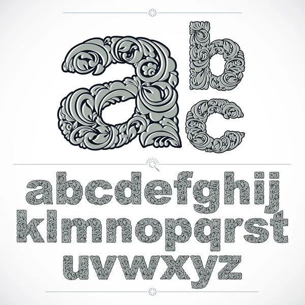Letters versierd met botanische patroon — Stockvector