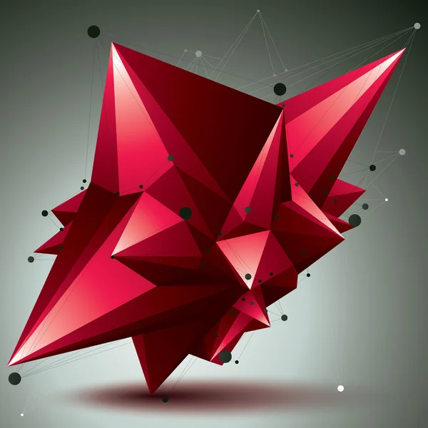 Estructura geométrica poligonal roja — Vector de stock