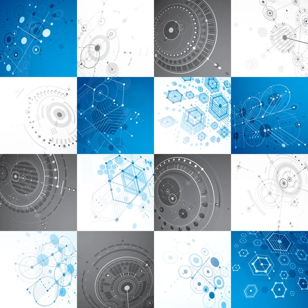 Perspektive abstrakte mechanische Schemata — Stockvektor