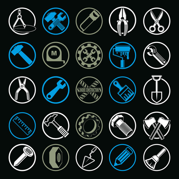 Detailed work tools collection