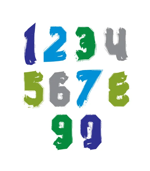 Conjunto de números coloridos creativos — Vector de stock
