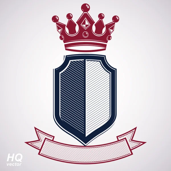 Luxury shield with king crown — Stock Vector