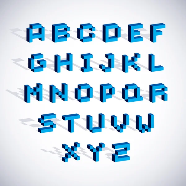 Letras del alfabeto cibernético — Vector de stock