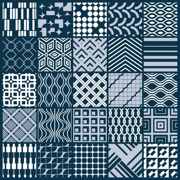 Monochrome seamless patterns collection — Stock Vector