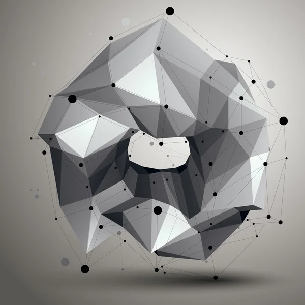 Geometric monochrome polygonal structure — Stock Vector